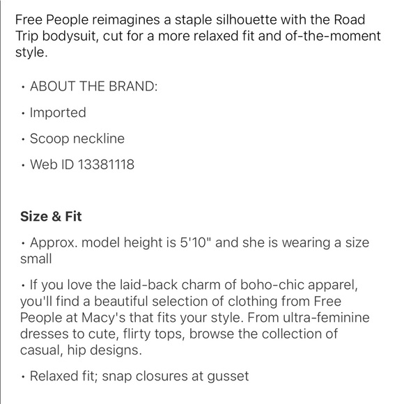 🎉HOST PICK! NWT Free People Road Trip Bodysuit - Picture 10 of 10